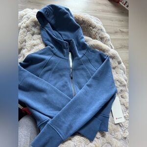 Blue full zip cropped lululemon scuba hoodies size 8